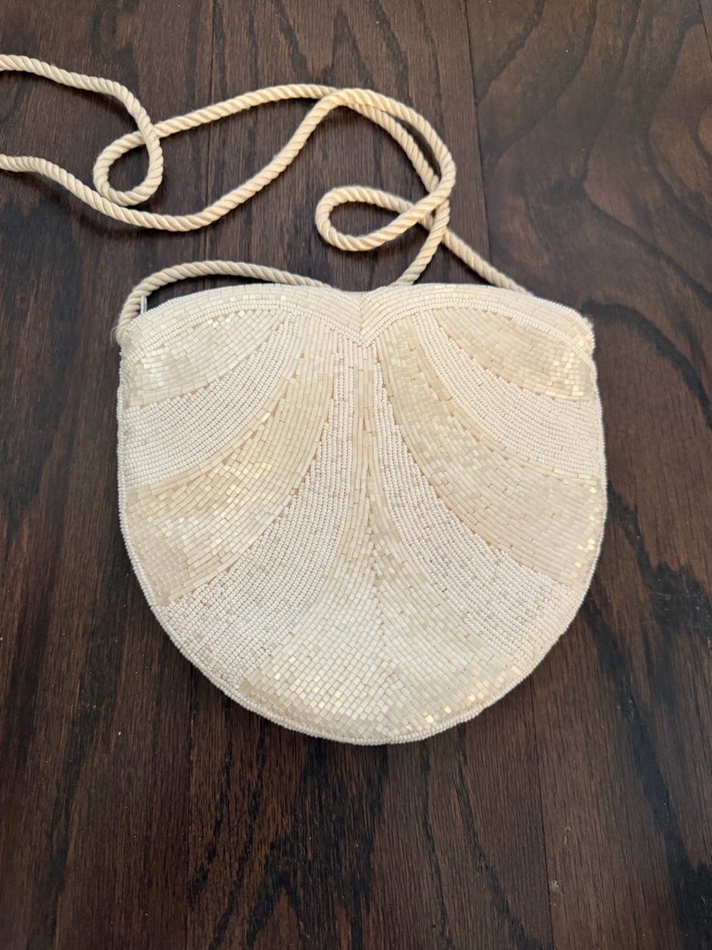 Beaded Crossbody Bag in Ivory